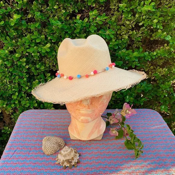 Artesano handmade Ecuadoran Toquilla straw hat Artesano Basque - Spring Tie Dye Boater Straw Hat  main image 4